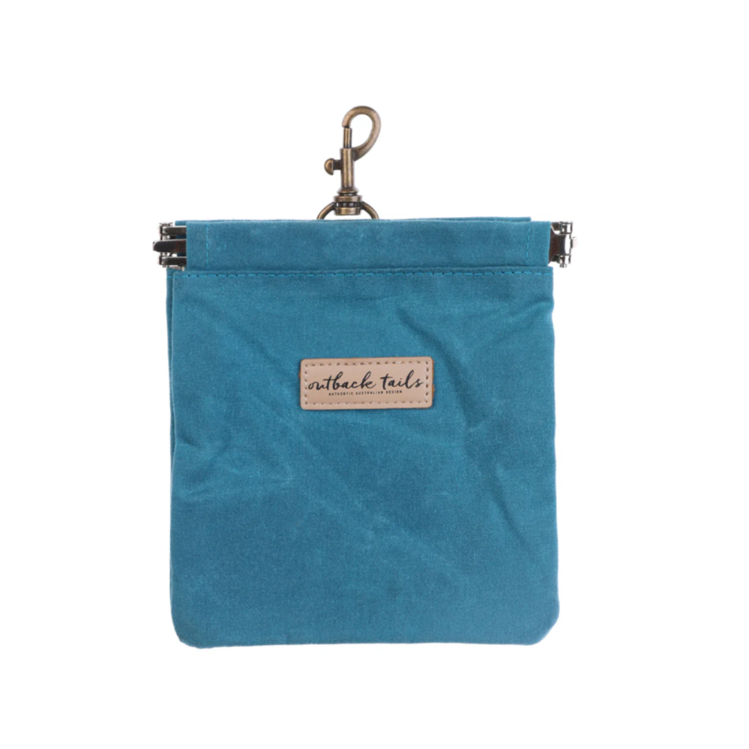 Waxed Canvas Treat Pouch - Blue