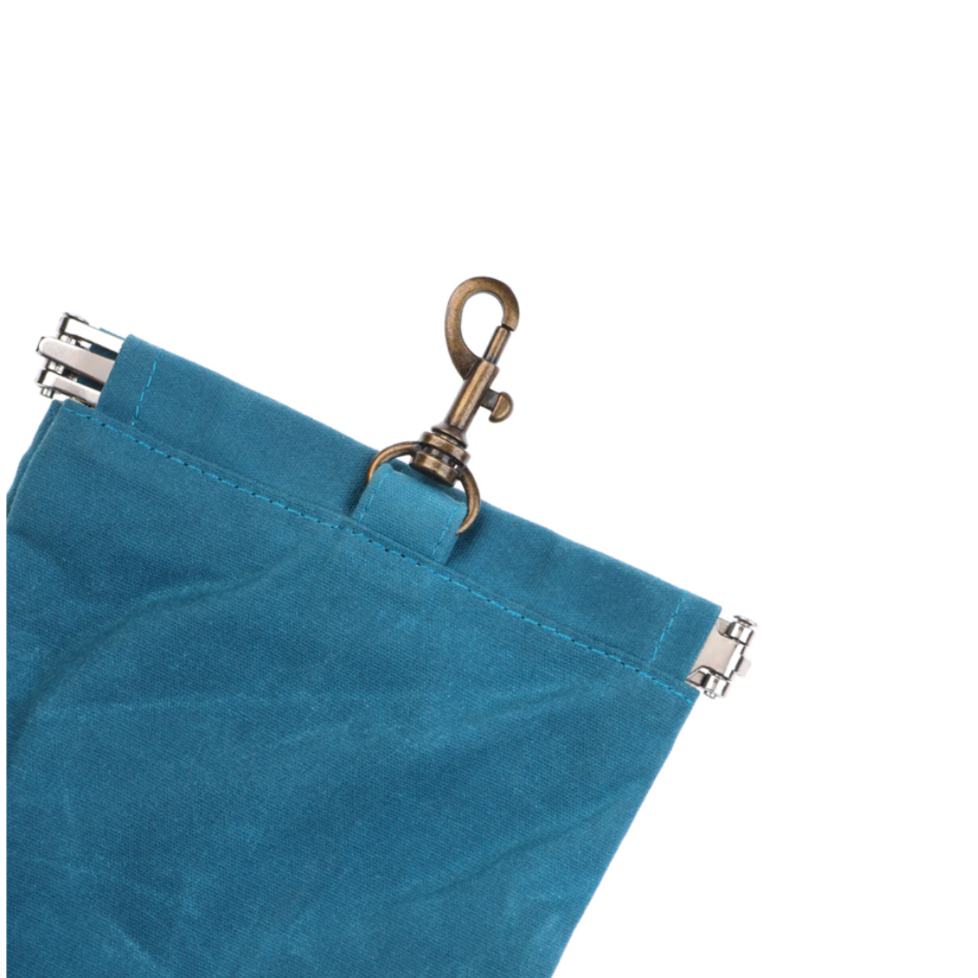 Waxed Canvas Treat Pouch - Blue