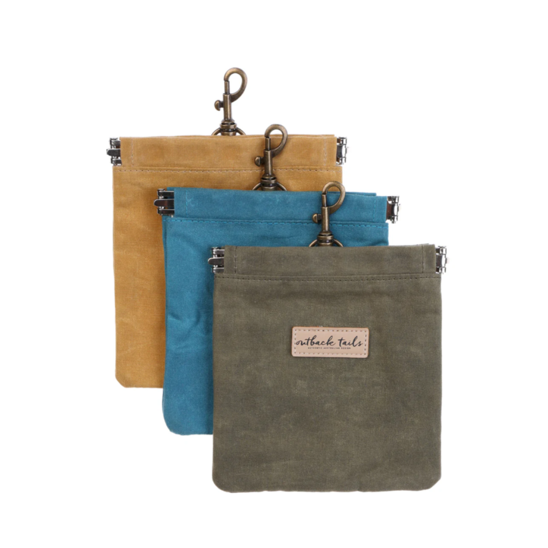 Waxed Canvas Treat Pouch - Green