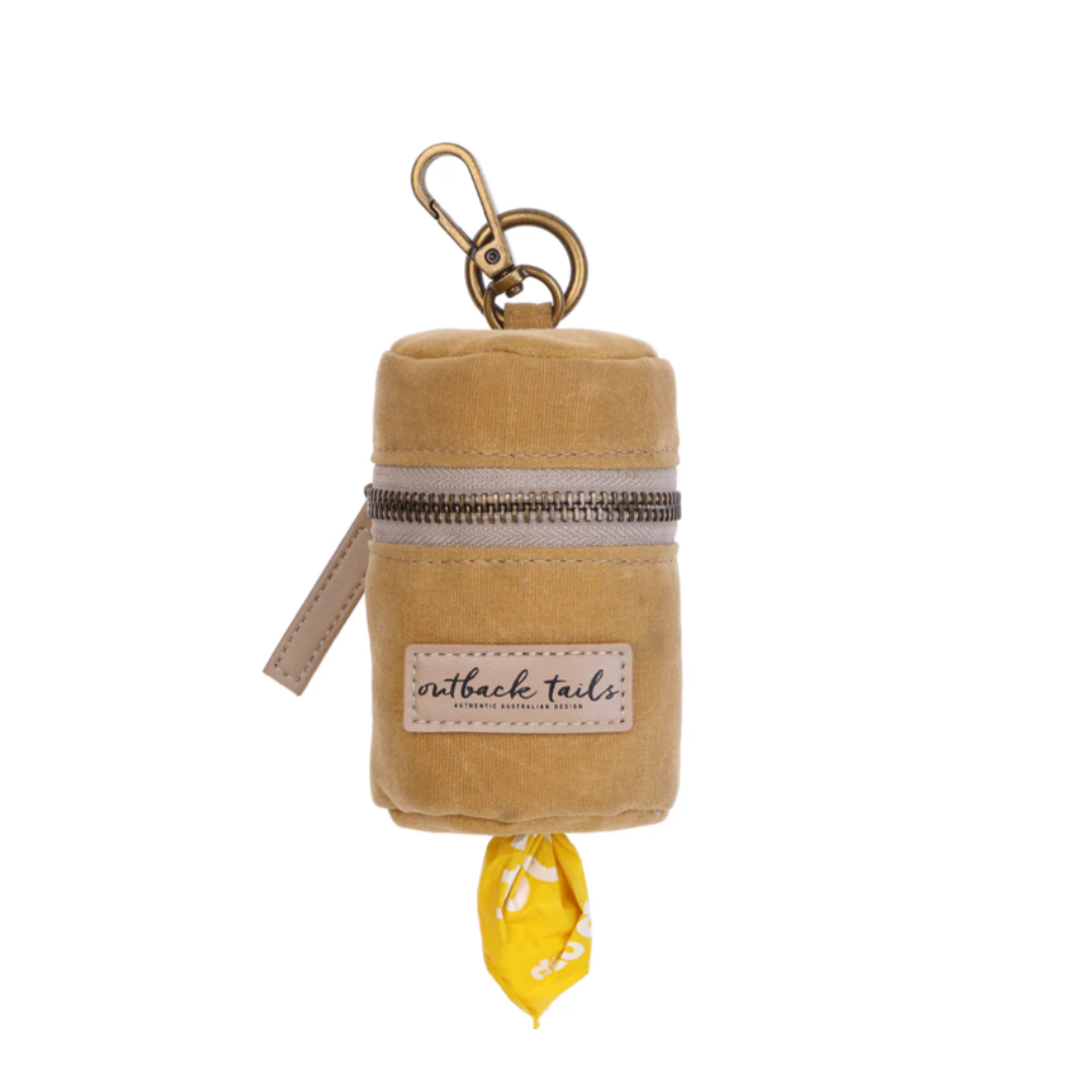 Waxed Canvas Poo Bag Holder - Yellow