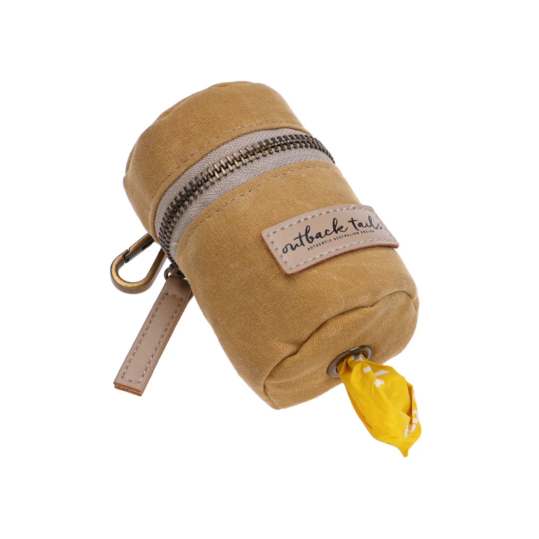 Waxed Canvas Poo Bag Holder - Yellow