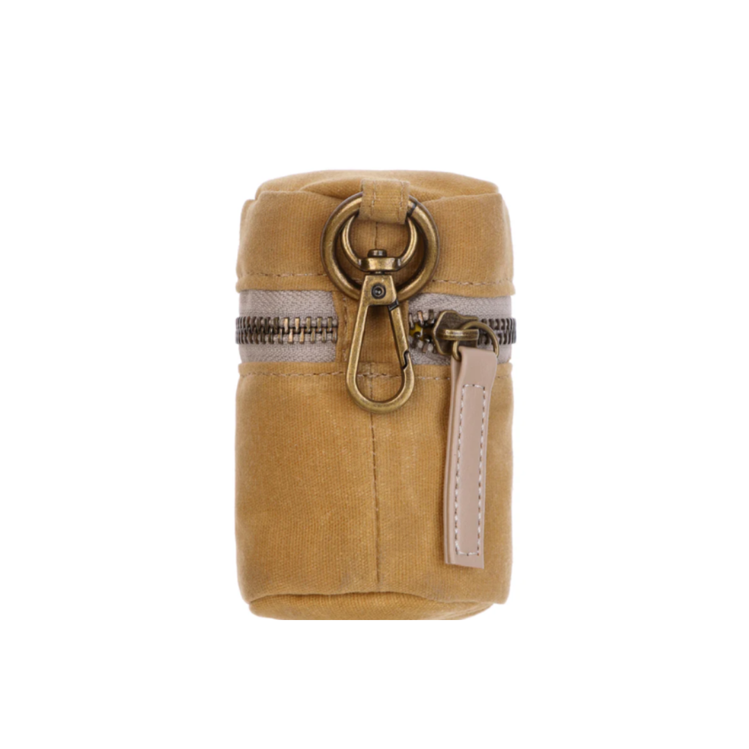 Waxed Canvas Poo Bag Holder - Yellow