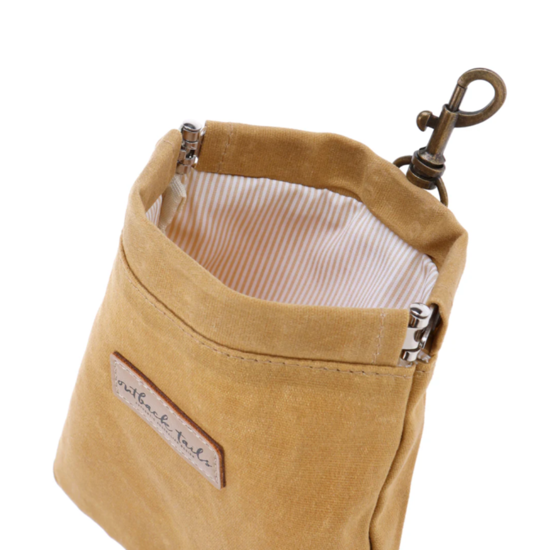Waxed Canvas Treat Pouch - Yellow