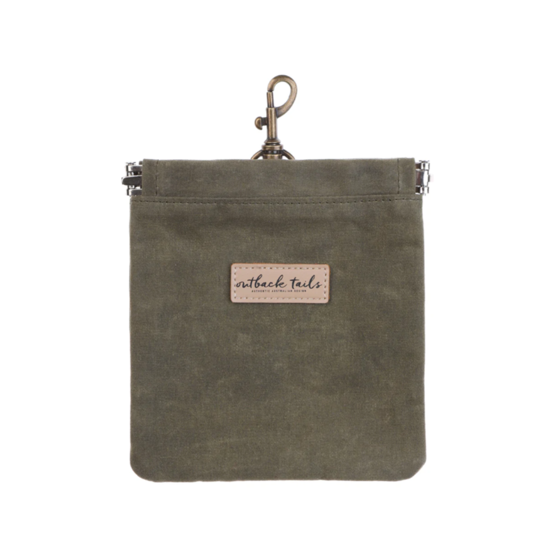 Waxed Canvas Treat Pouch - Green