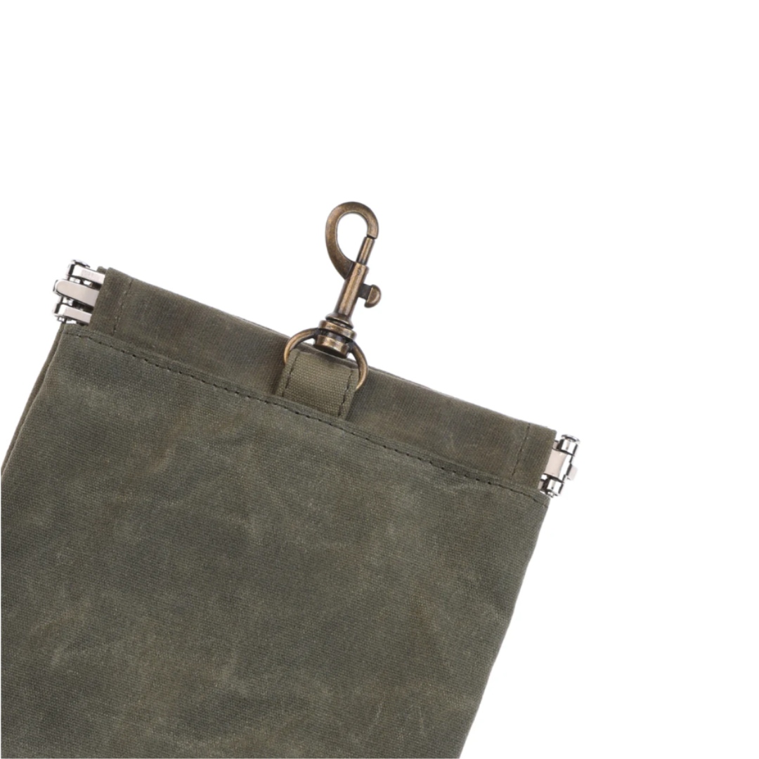 Waxed Canvas Treat Pouch - Green