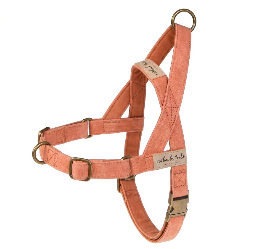 Outback Tails Waxed Canvas Dog Harness - Clay