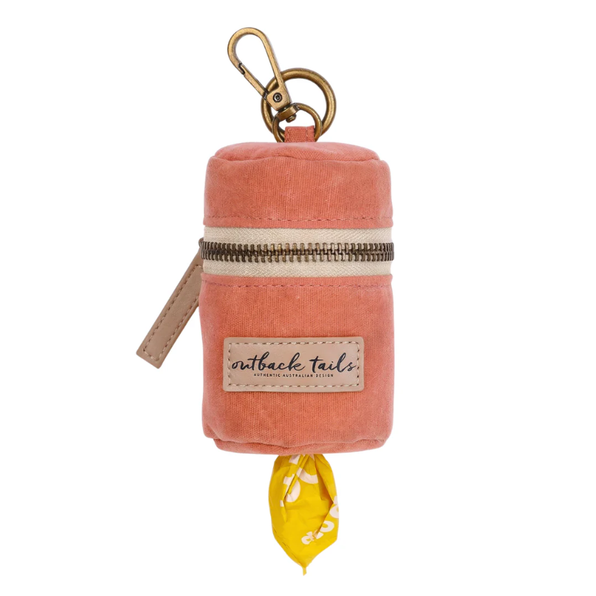 Outback Tails Waxed Canvas Poo Bag Holder - Yellow