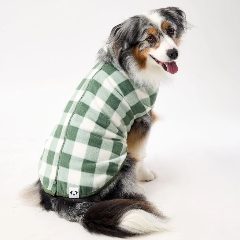 Floofy Fleece Dog Coat | Green