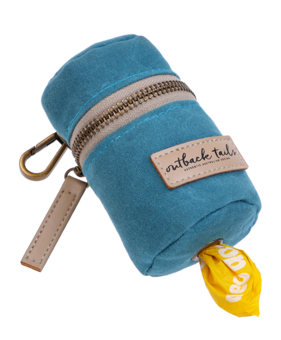 Outback Tails Waxed Canvas Poo Bag Holder - Clay