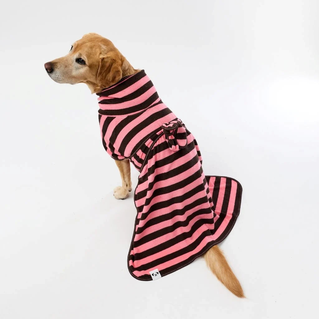 Snoot Style Towel Robe - Pink Stripe