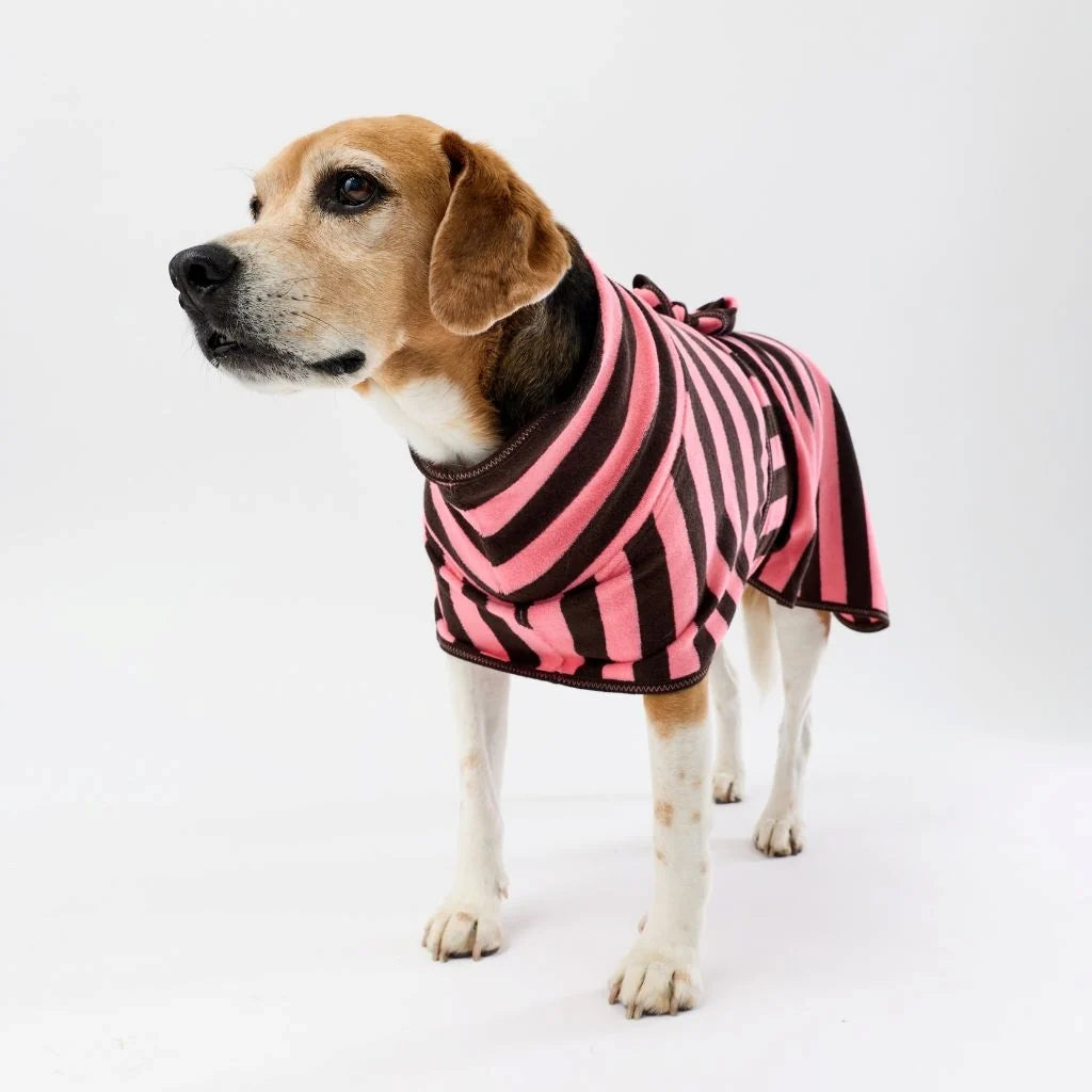 Snoot Style Towel Robe - Pink Stripe