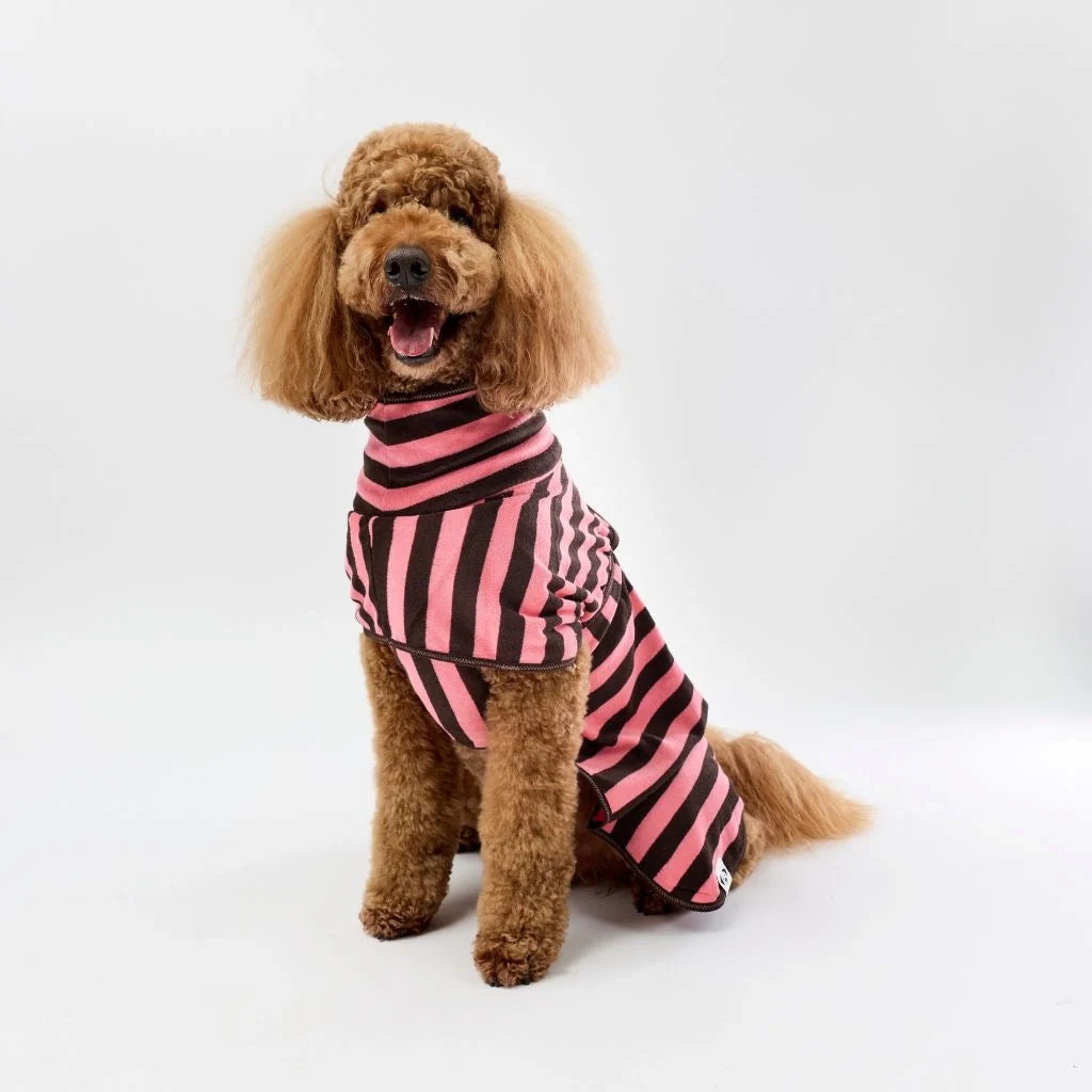 Snoot Style Towel Robe - Pink Stripe