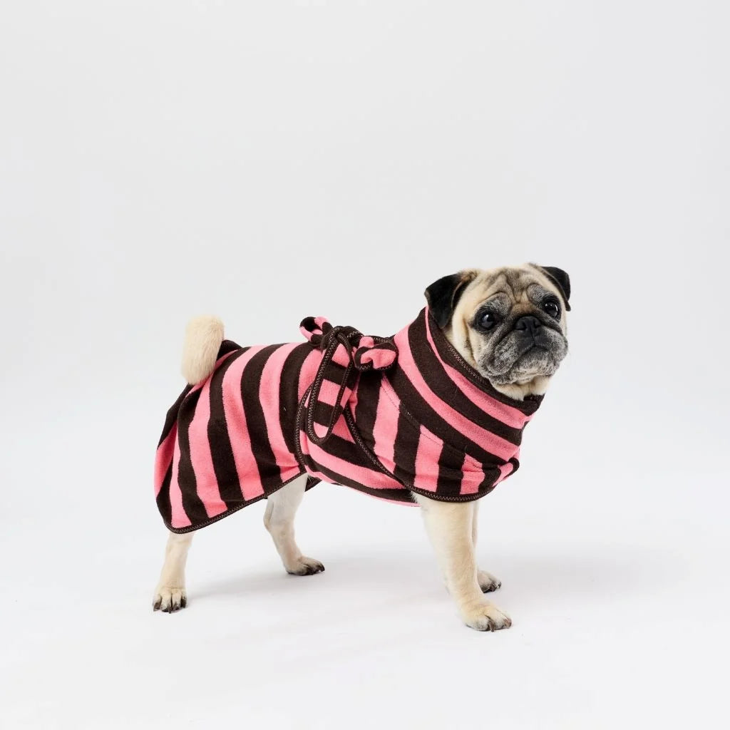 Snoot Style Towel Robe - Pink Stripe