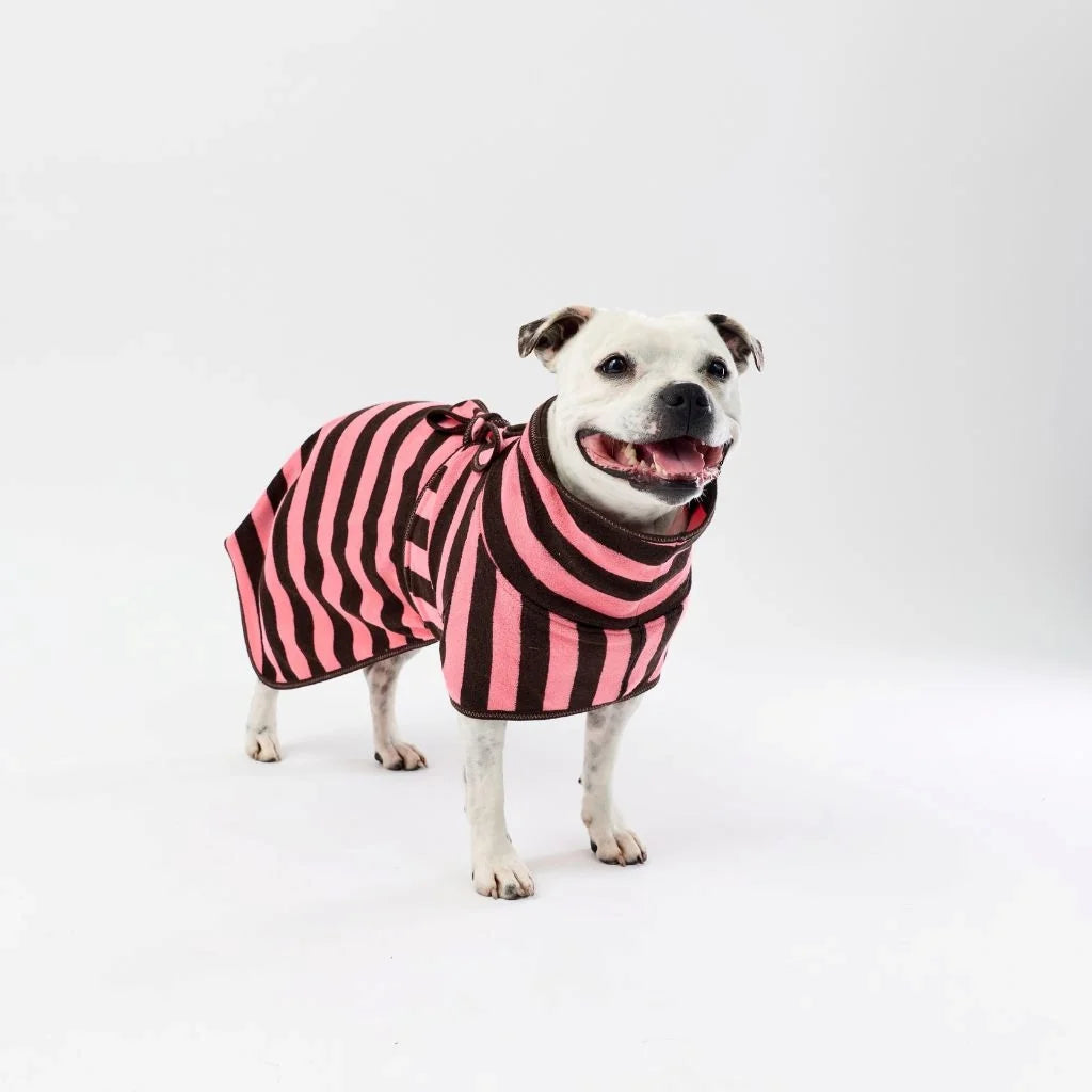 Snoot Style Towel Robe - Pink Stripe
