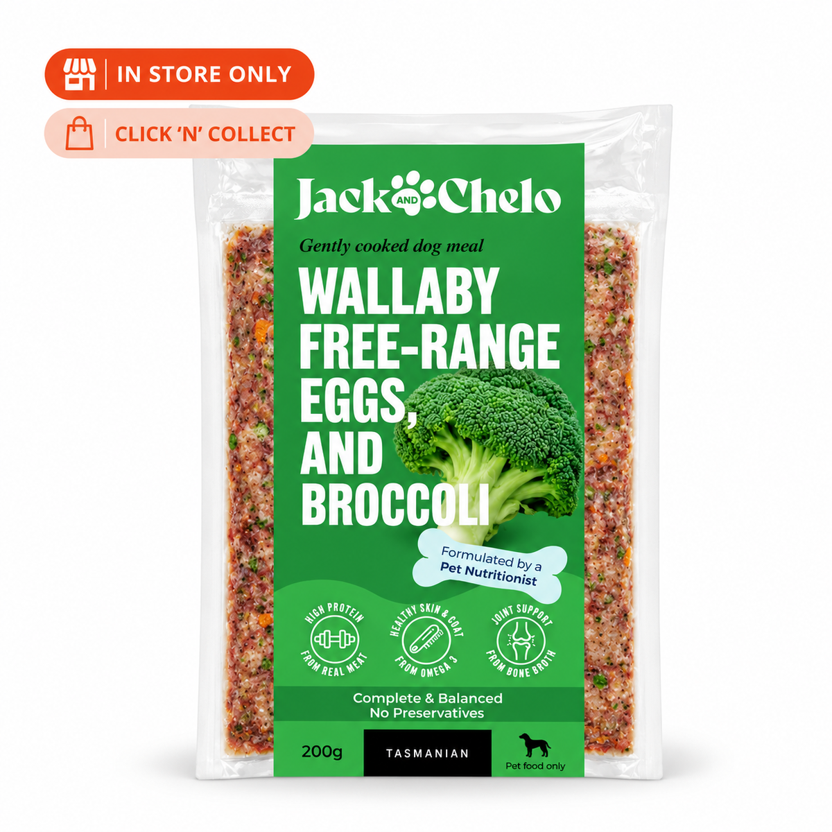 Jack & Chelo - Wallaby and Free-Range Eggs with broccoli Meal 200g