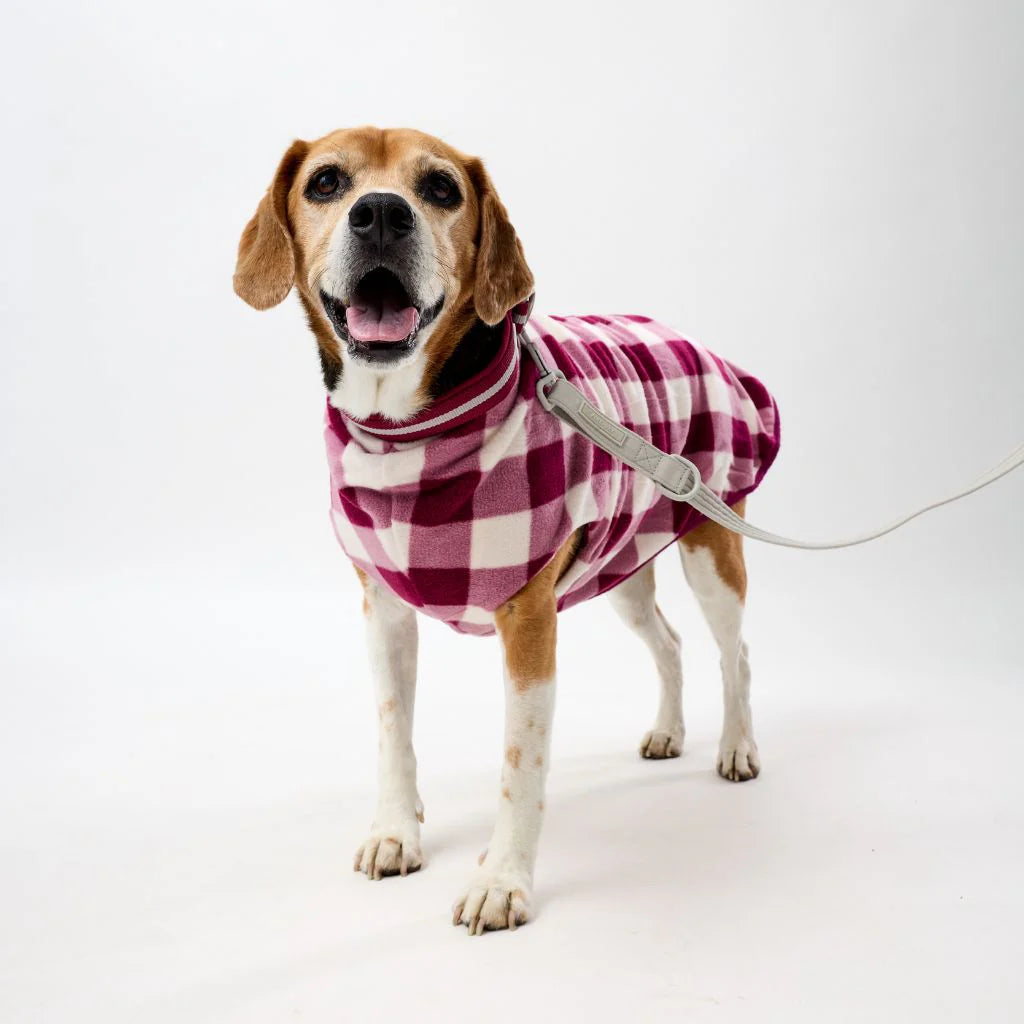 Floofy Fleece Dog Coat | Berry