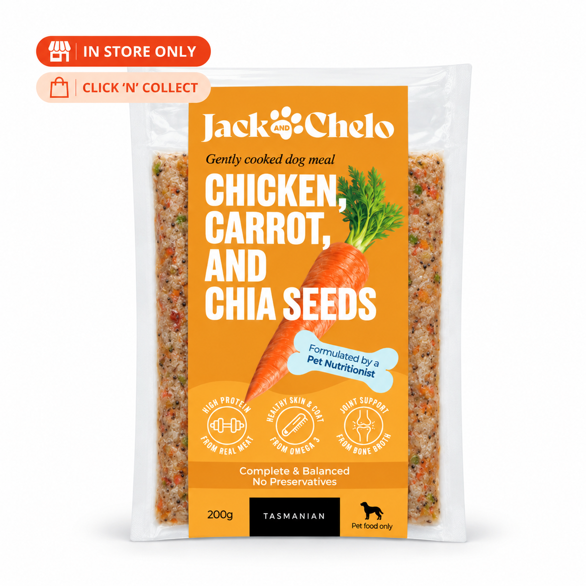 Jack & Chelo - Chicken and Carrot with Chia Meal 200g