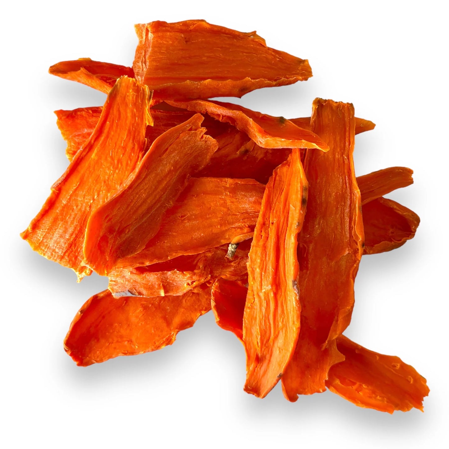 close up of sweet potato treats outside of packet