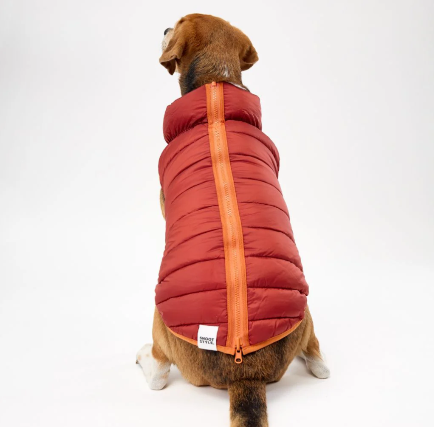 Snoot Style Winterproof Reversible Puffer - Orange & Red