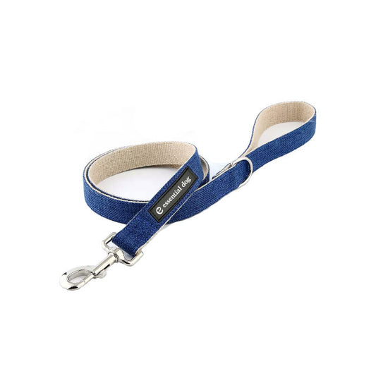 Organic Hemp & Cotton Dog Lead in Ink Blue