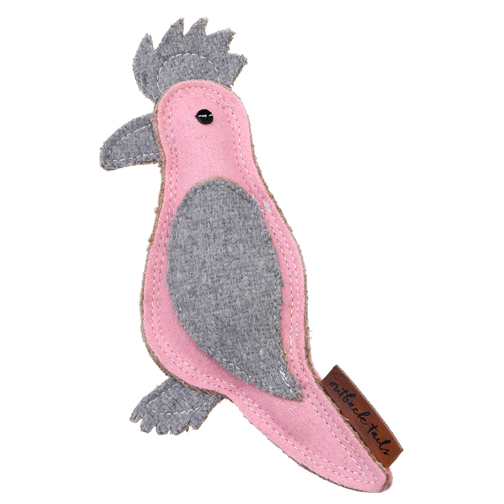 Eco friendly toy Gertie Galah by outback tails on a white background